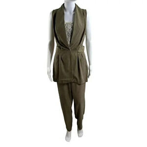 All That Jazz Vintage Womens Top/Jacket Pant Suit size 9/10 Minimalist